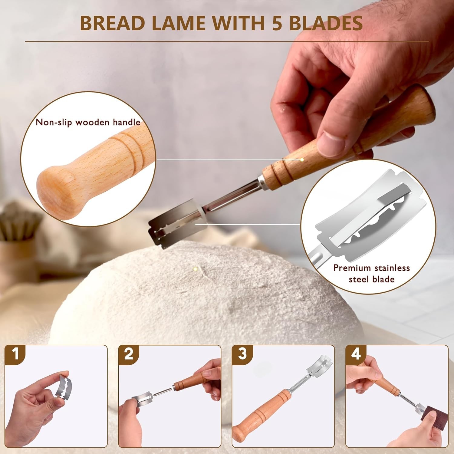 Bread Proofing Kit Sourdough Starter Jar Banneton Basket Baking Supplies