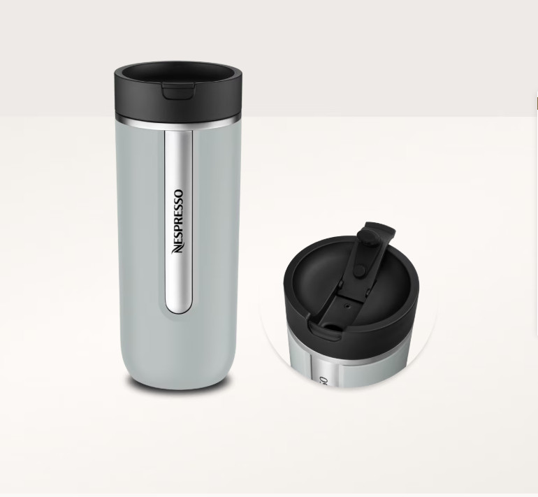Nespresso Travel Mug Large Smokey Blue | Keeps Drinks Hot & Cold for Hours