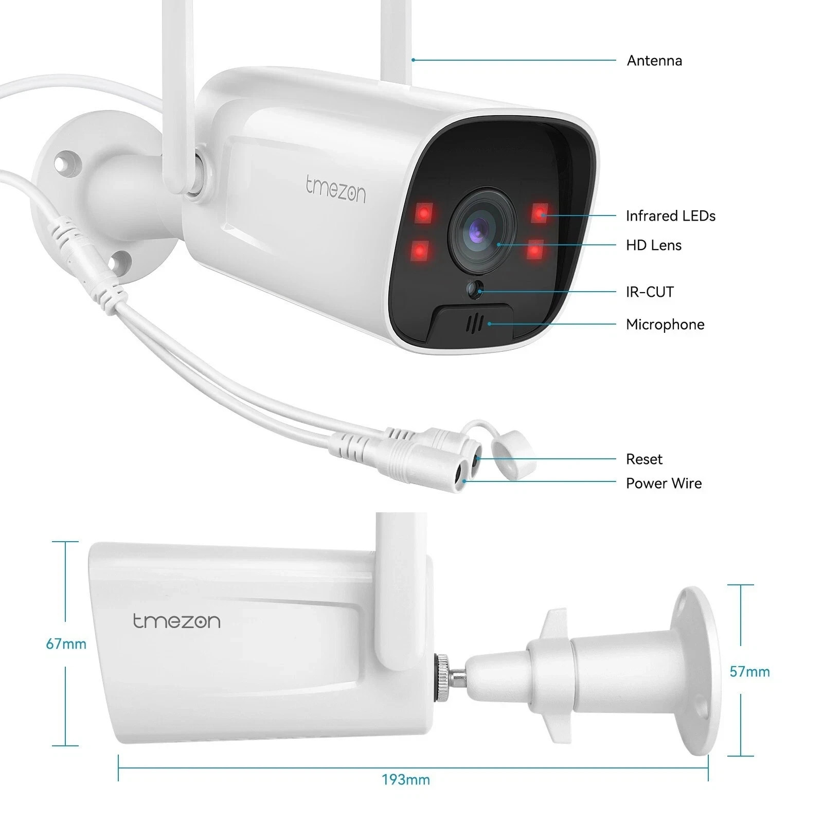 3MPHome IP Camera System Outdoor 8CH NVR 500GB Home Security Motion Detection
