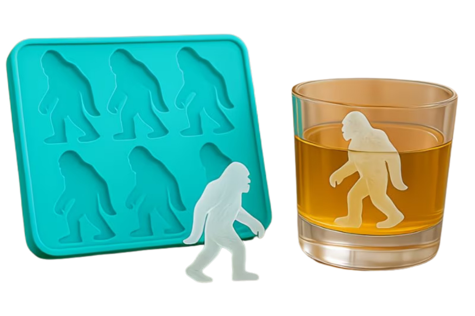 Bigfoot Ice Cube Tray 6-Cavity Silicone Cryptid Ice Mold Whiskey & Cocktails