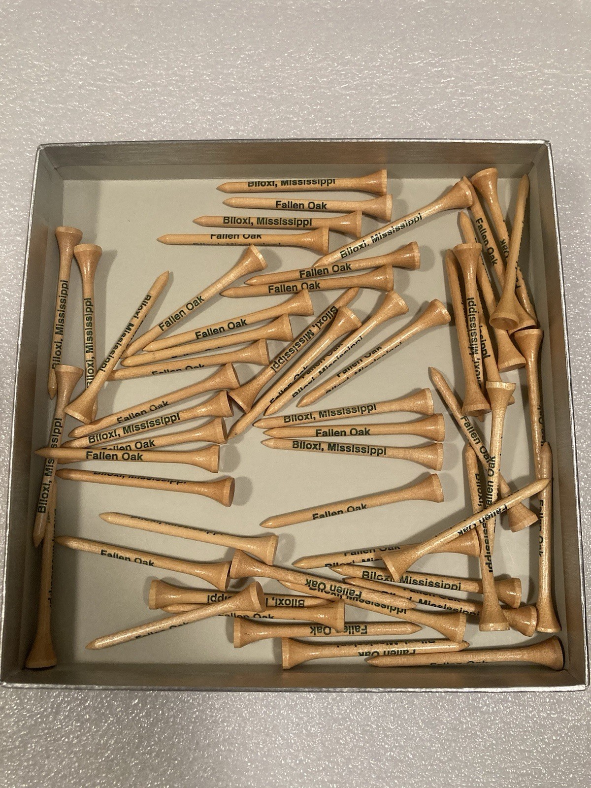 50 FALLEN OAK BILOXI MISSISSIPPI WOODEN GOLF TEES