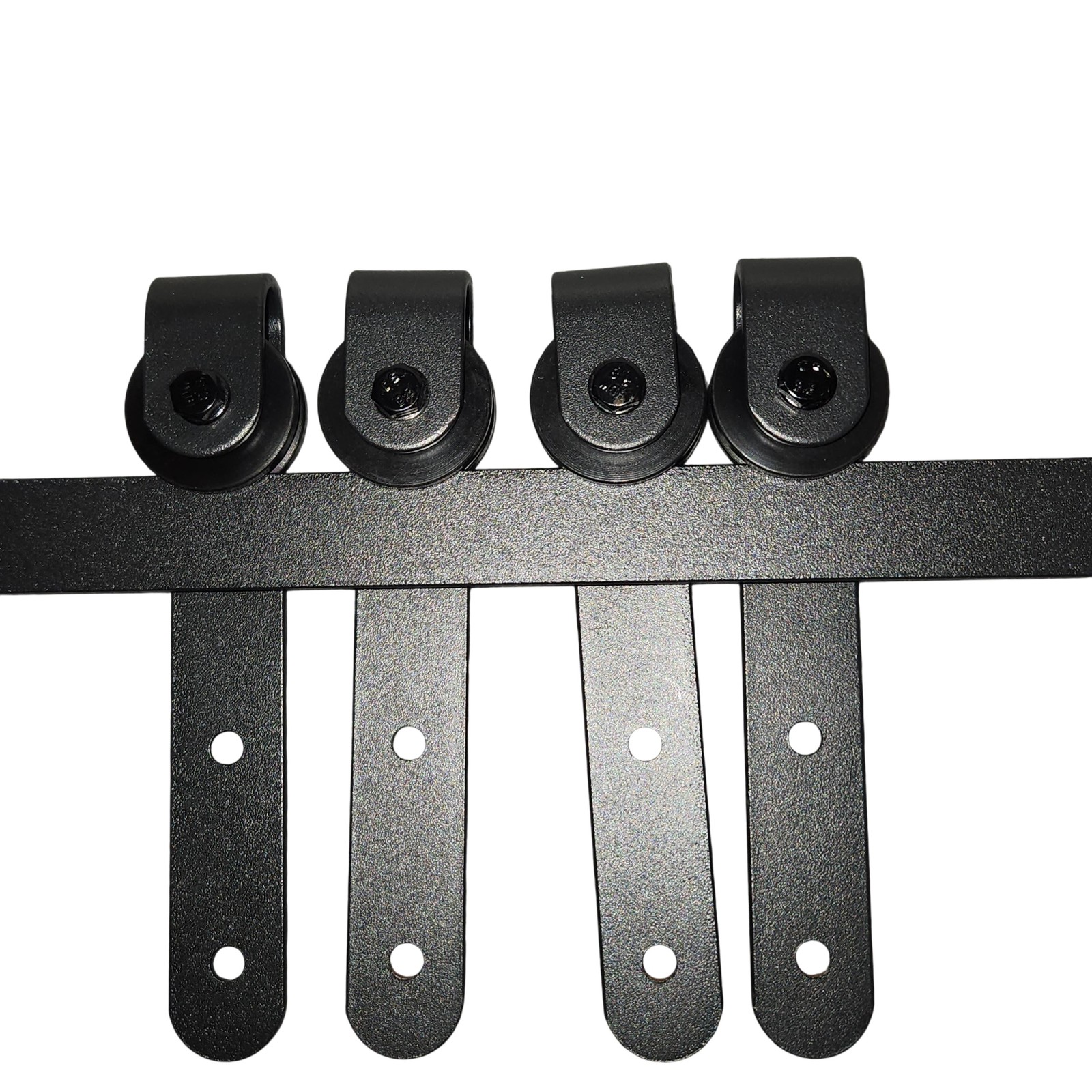 Skysen 6.6ft Barn Door Hardware Kit Black Double Door Cabinet TV Stand Matte