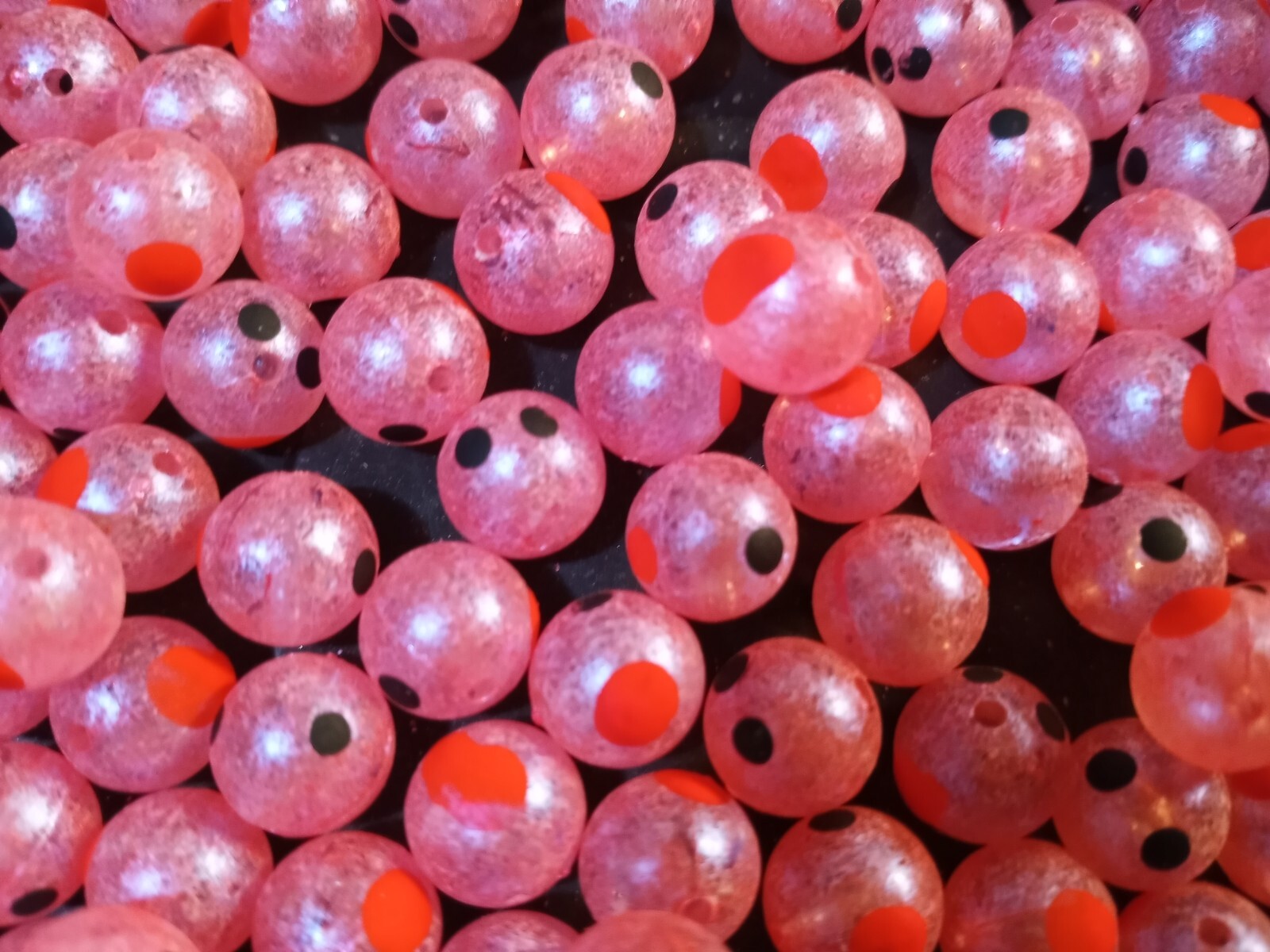 EMBRYO SERIES Trout & Steelhead Bead 8mm, 10mm, 12mm ALASKA RED UV CLEAR