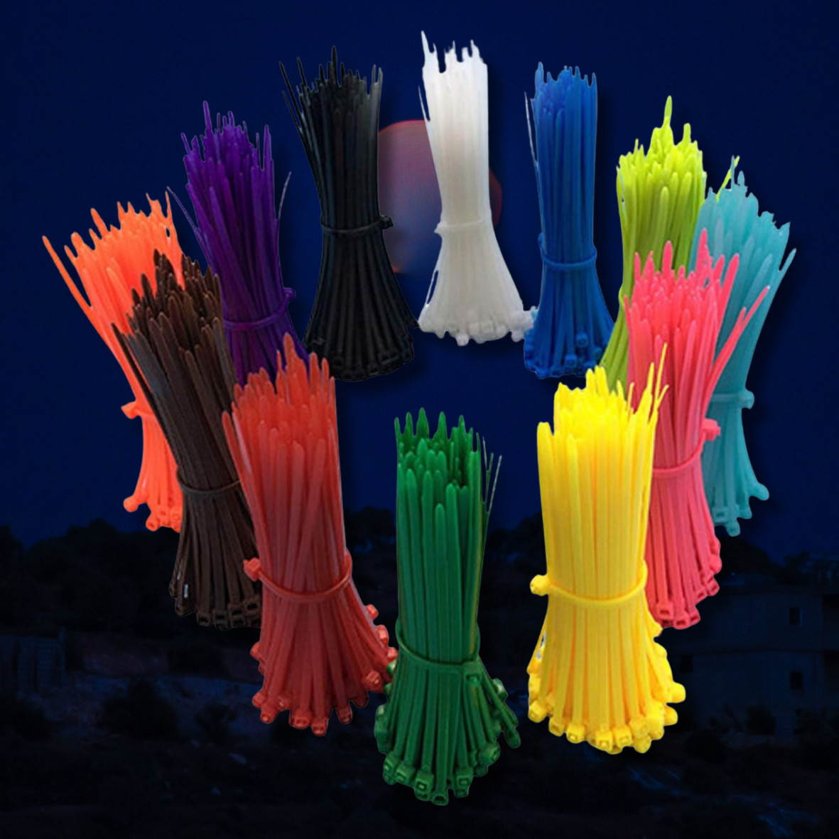 1200 Pieces Colored Zip Ties Cable Colorful Multi-Purpose Assorted Self-Locking