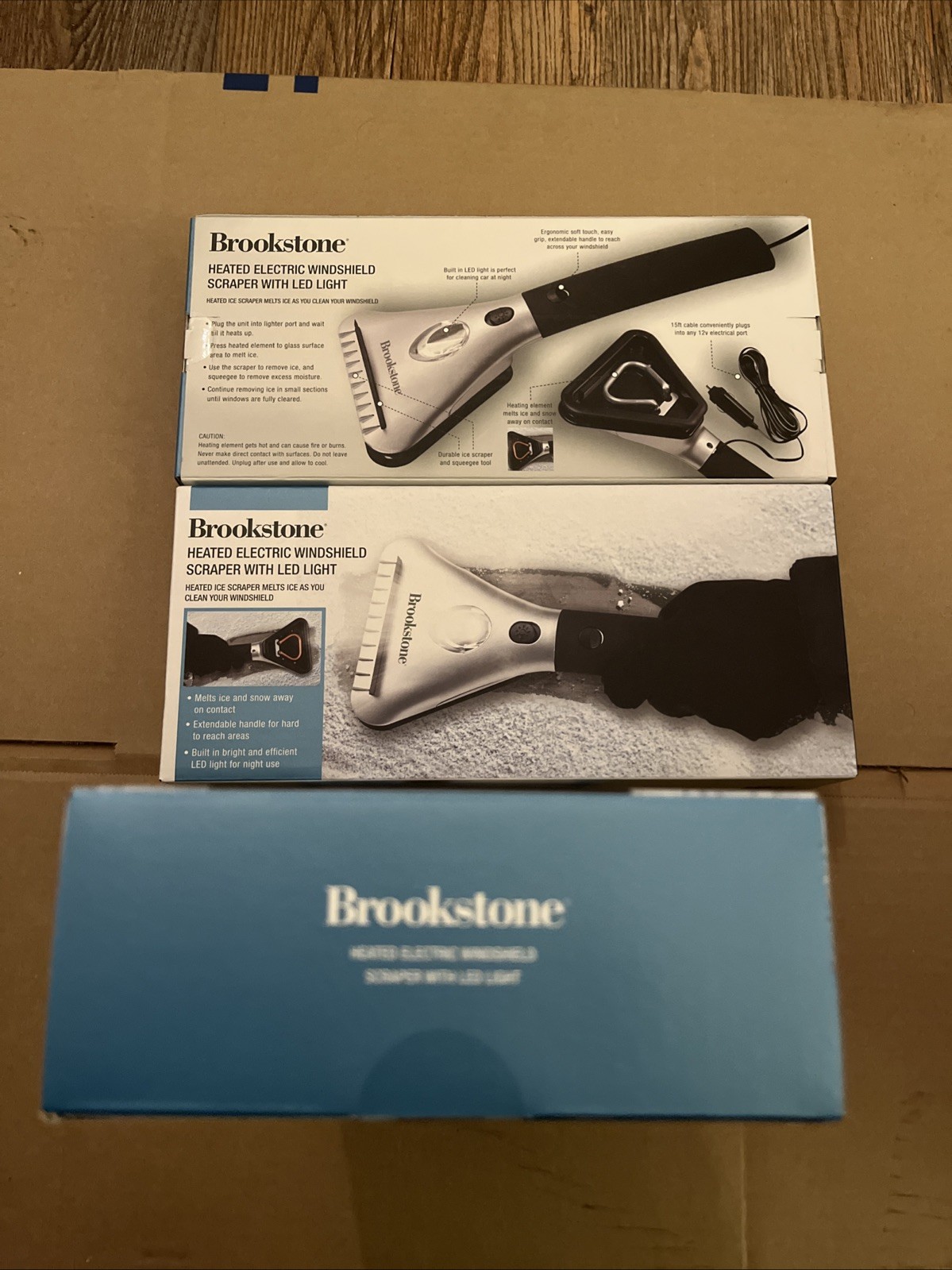 Brookstone Heated Electric Windshield ICE Scraper SEALED NIB