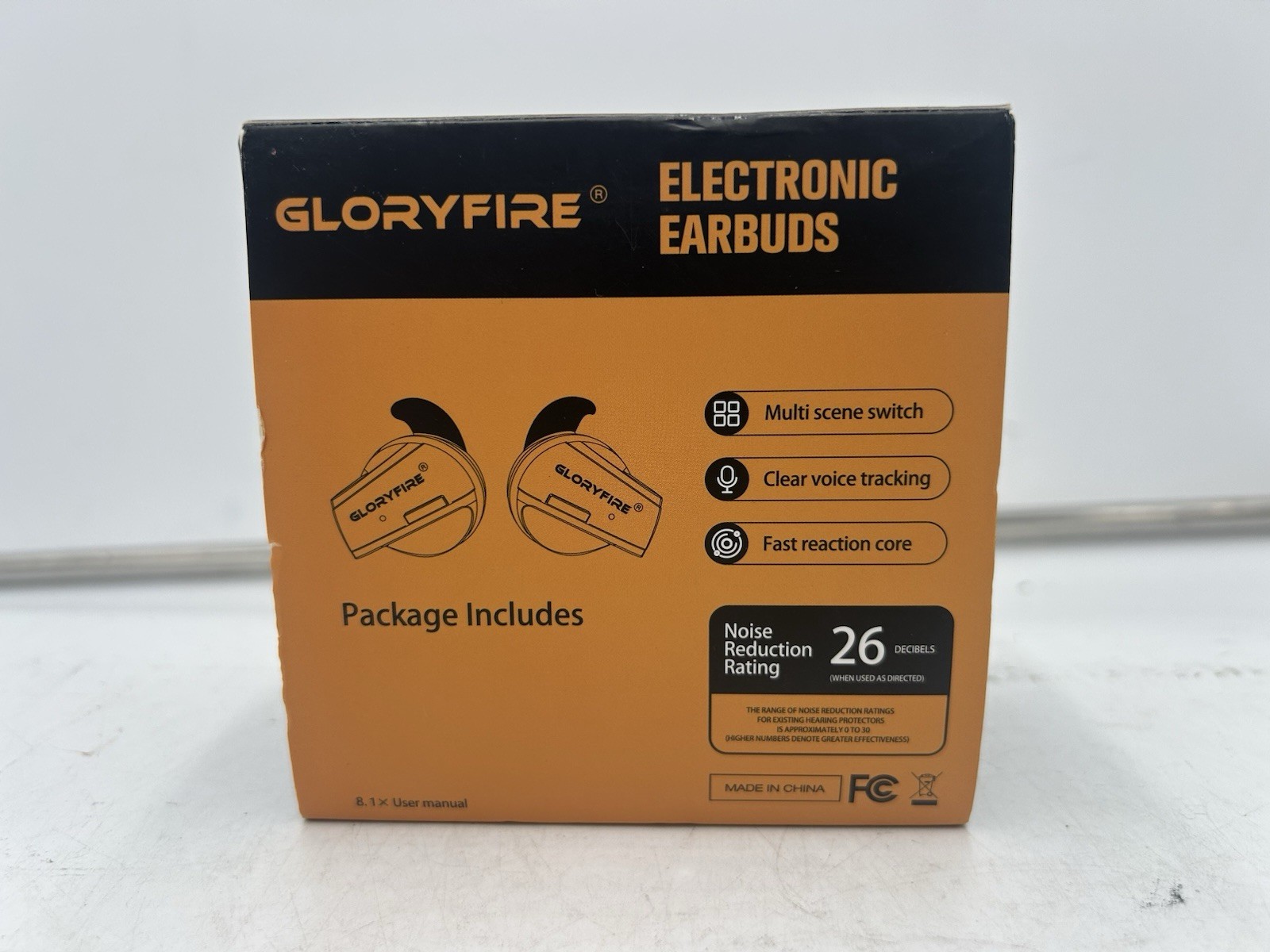 Gloryfire Bluetooth Hearing Protection Ear Buds Shooting 26db Noise Reduction