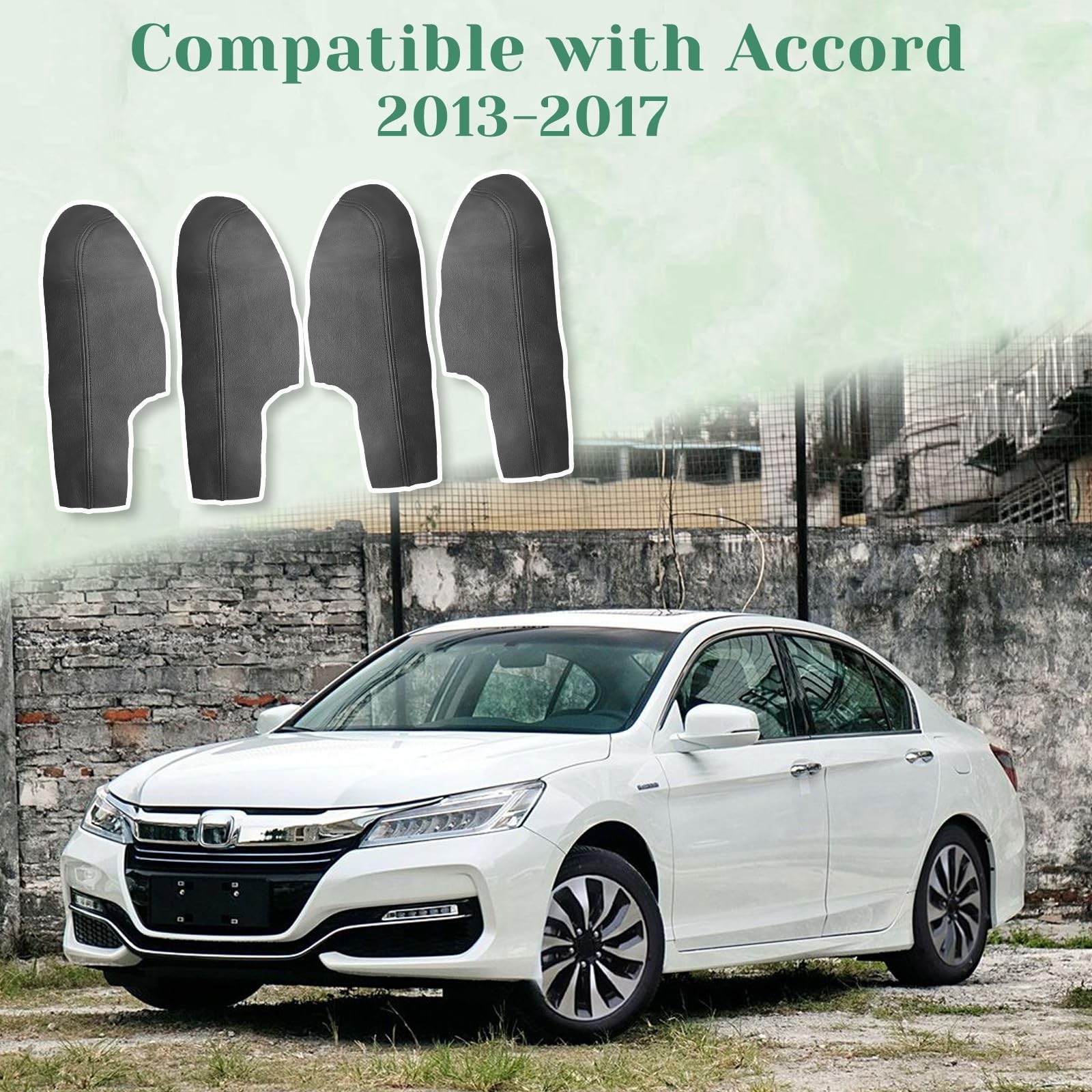 4PCS Door Panel Armrest Cover Replacement Compatible with Honda Accord 2013-2...