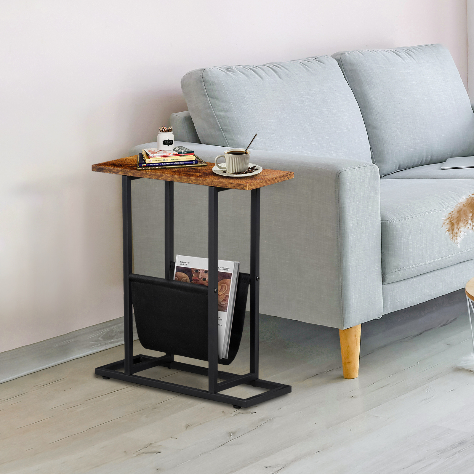 Small Side Table for Small Spaces Narrow End Table Bedside Table Living Room