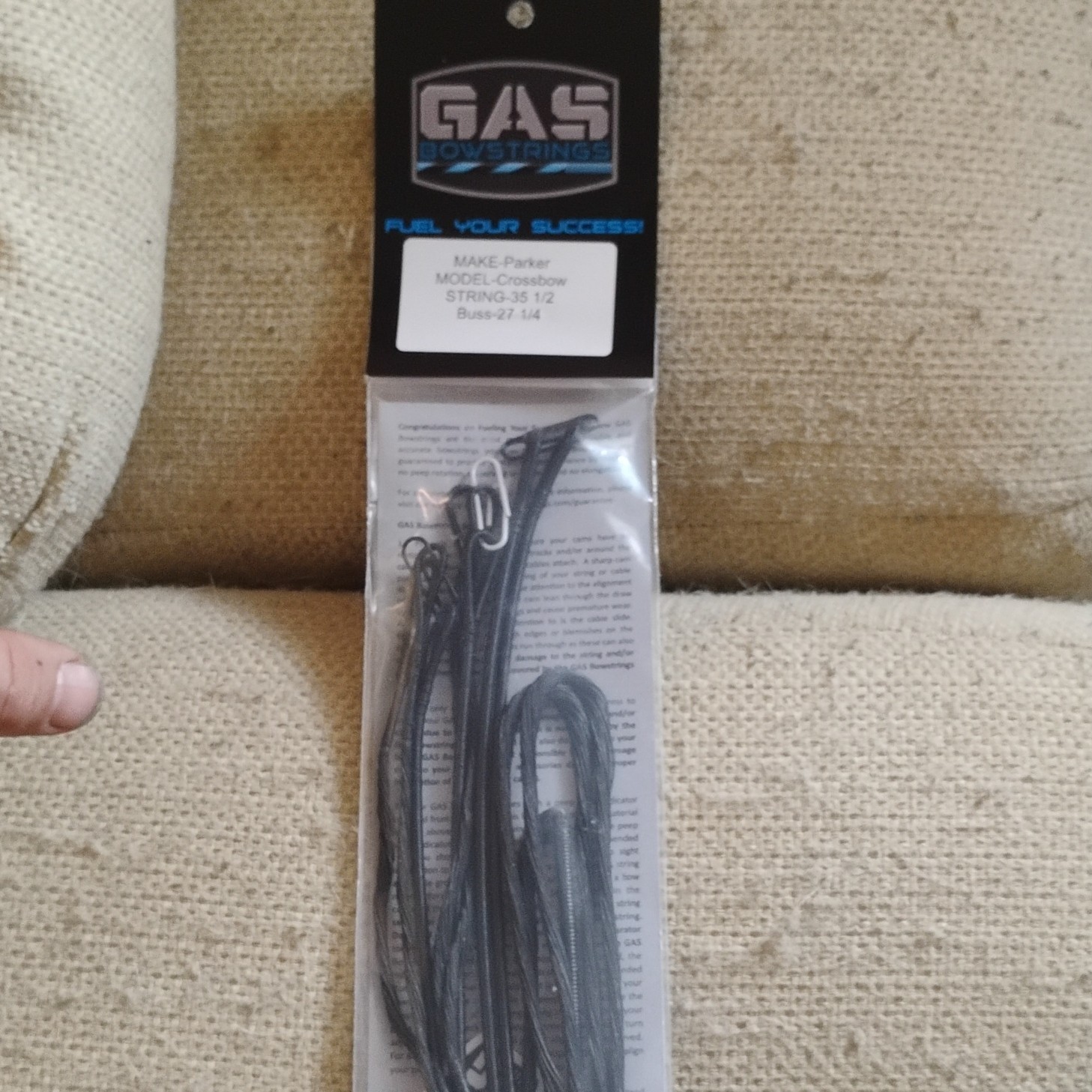 GAS Bowstrings Crossbow String Set Black 35 1/2" Buss 27 1/4" Parker