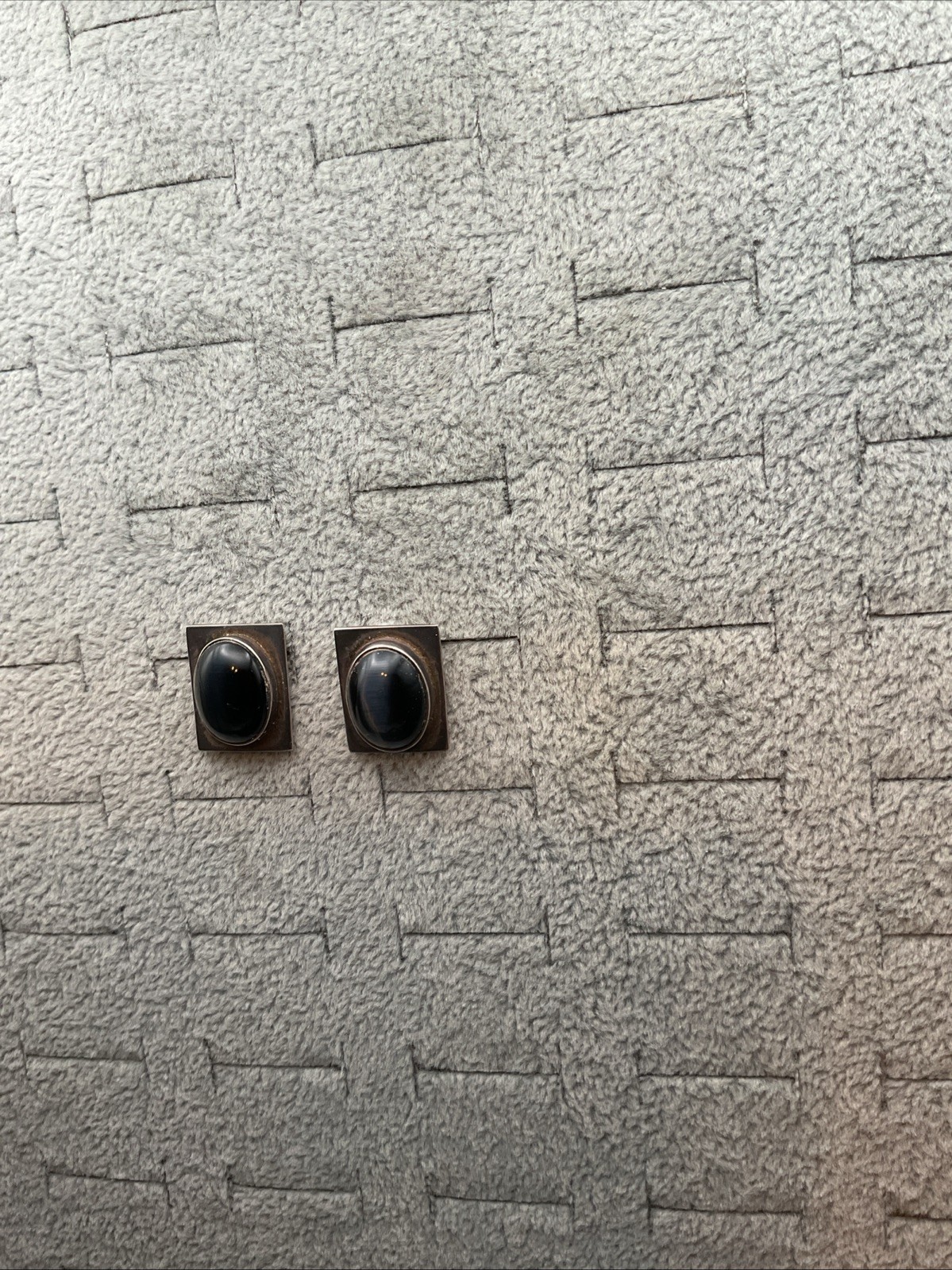 925 Mexico Cabochon Earrings See Pics (A/111)