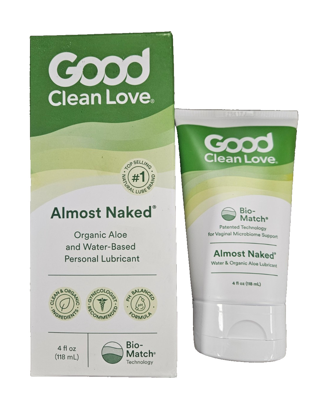 GOOD Clean Love Personal Lubricant - Almost Naked 4 oz (120 ml) / NEW LOOK!