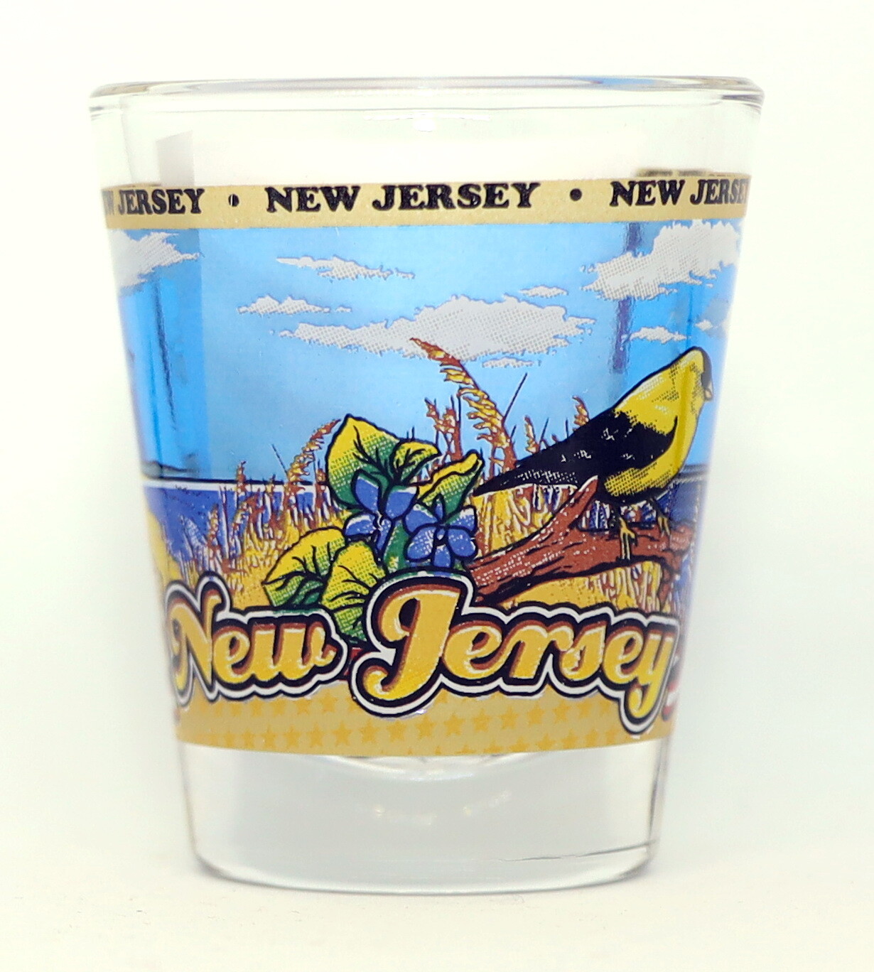 NEW JERSEY STATE WRAPAROUND SHOT GLASS SHOTGLASS