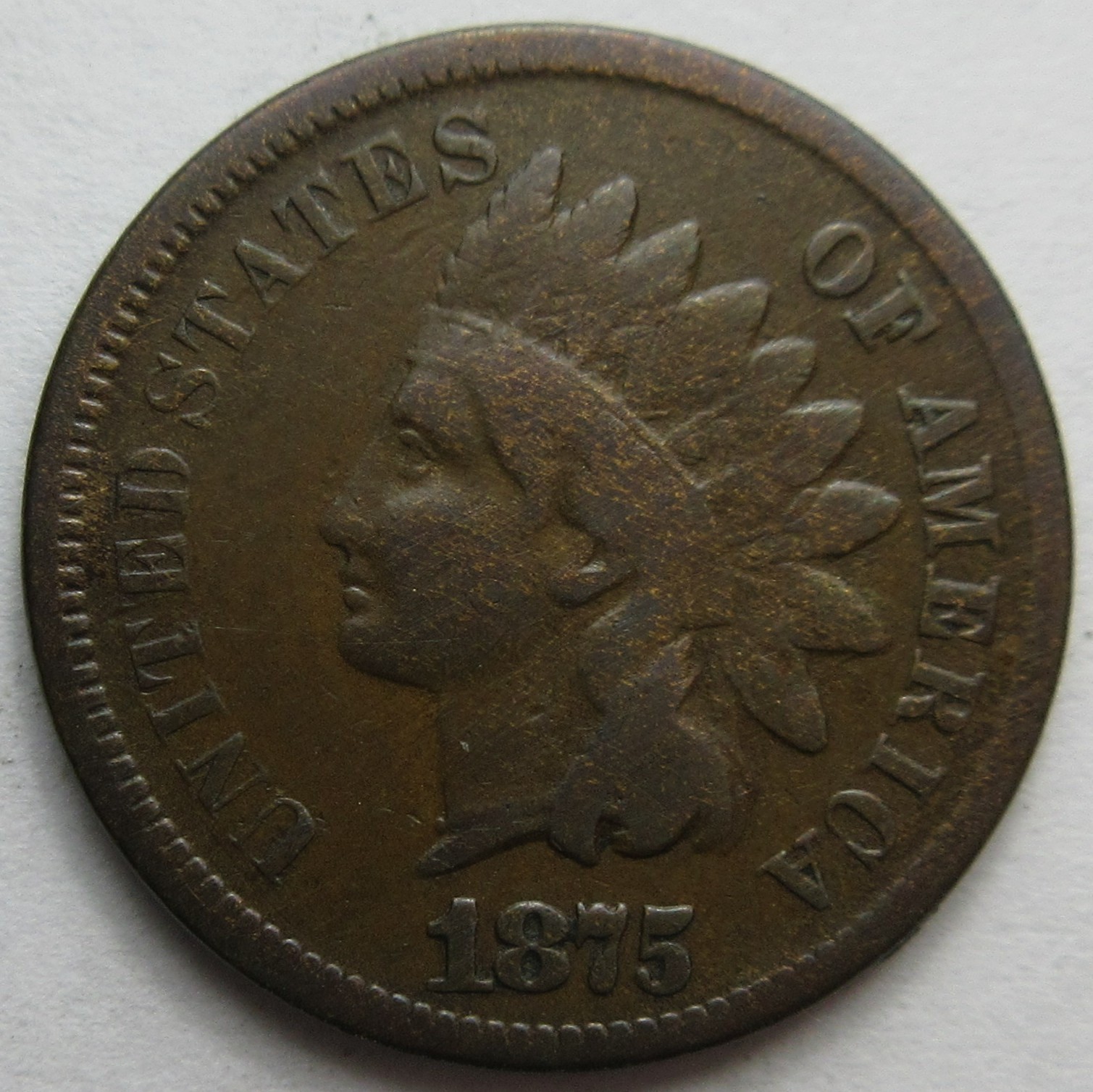 1875 Indian Cent -Fine- (#1215e)