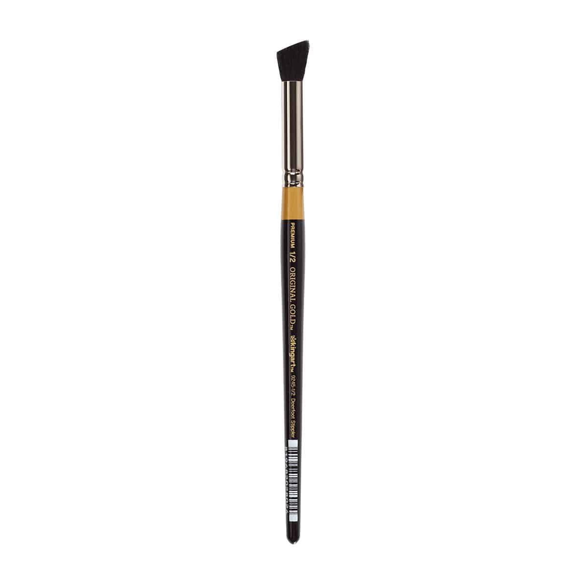 KINGART 3 8 Black Stipple Texture Paint Brush Natural Fitch Hair for All Media