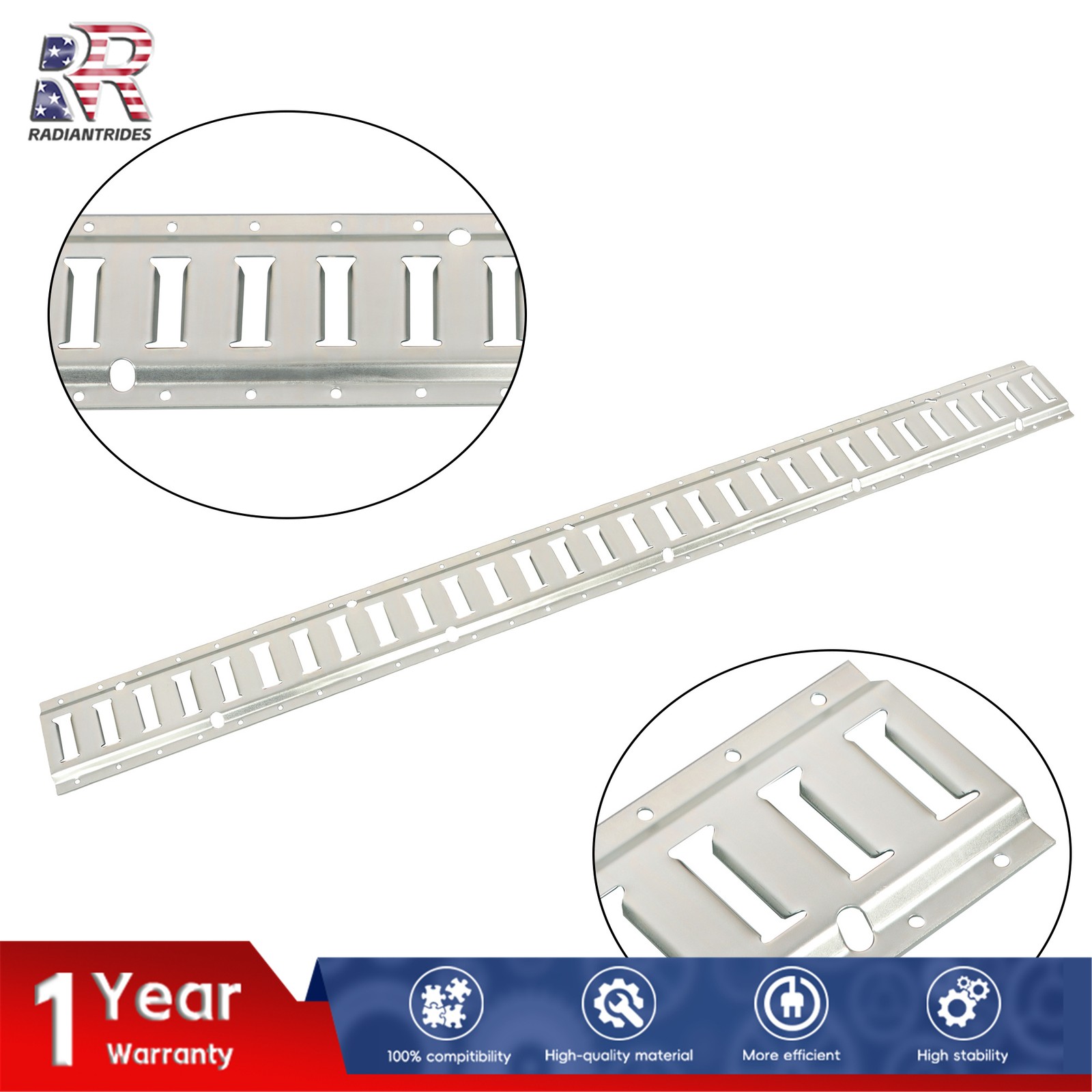 Silver E Track Rail Kit 4 Pieces 5 Foot Length For Utility Cargo Van Tie Down