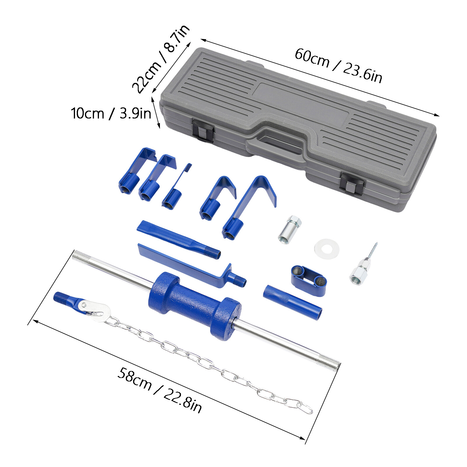 Automotive Hammer Puller Frame Slide Hammer Dent Pulling Tool Kit Long Shaft