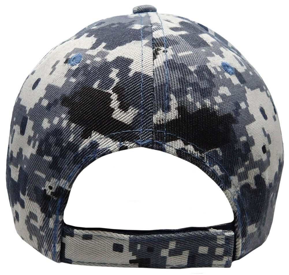 USA Flag Detachable Patch "USA" Navy Blue ACU Digital Camo Embroidered Hat Cap
