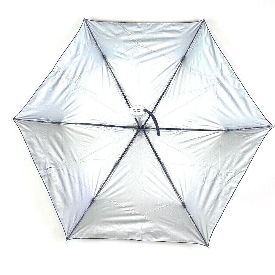 Shaper Image Compact Flat Travel Umbrella Auto Open Close UV Lining