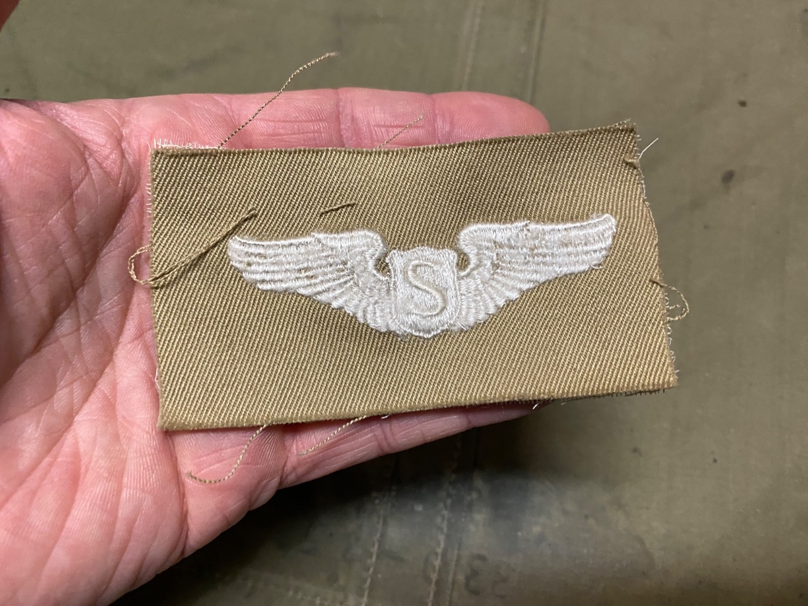 ORIGINAL WWII US ARMY AIR FORCE WOMENS AIR CORPS WASP SERVICE PILOT CLOTH  WINGS