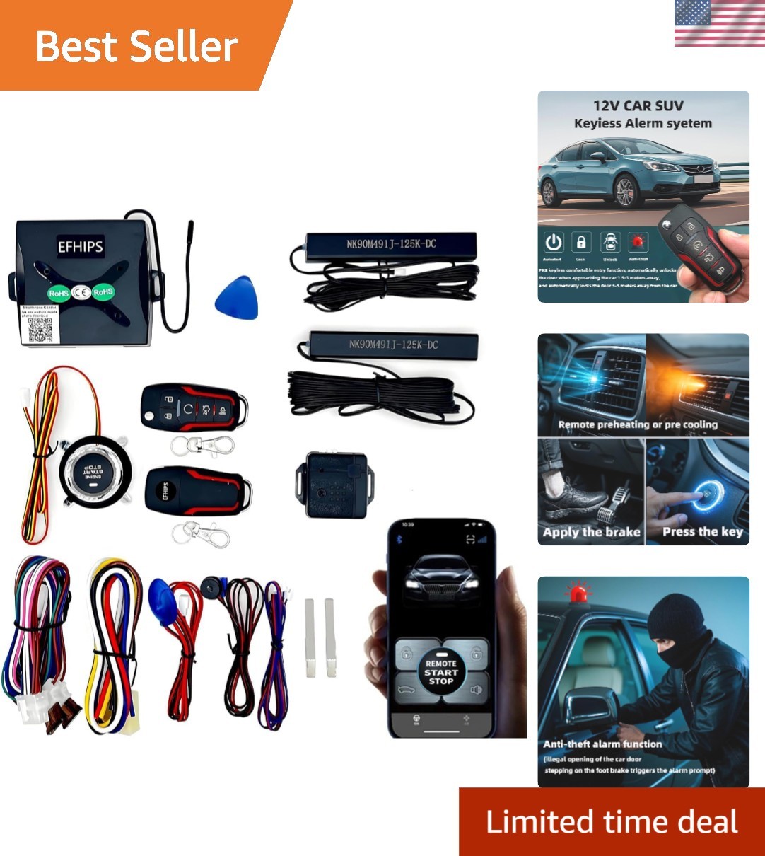 Keyless Entry & Remote Start System with Alarm for Ultimate Vehicle Security