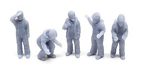 All-Scale-Miniatures Fishermen Set Assorted poses (unpainted) (5) - N Scale
