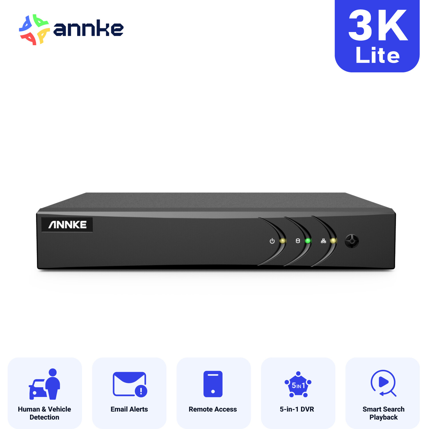 ANNKE 8CH HD 5MP Lite 5in1 DVR CCTV Video Recorder for Security Camera System