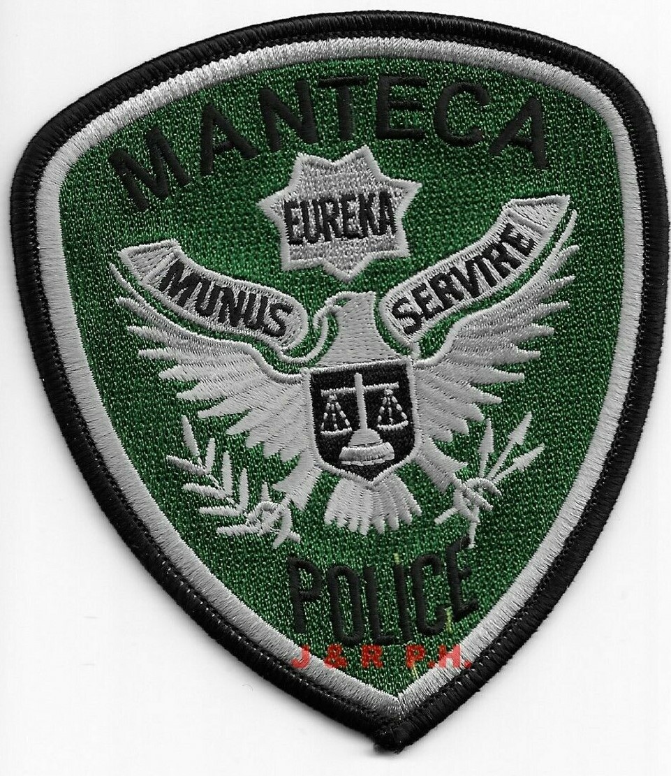Manteca "EUREK - light", California (4" x 4.5") shoulder police patch (fire)