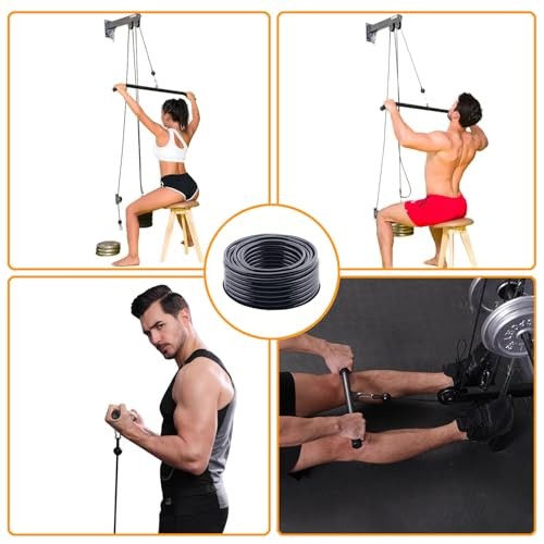 Fitness Pulley Cable,Replacement Cable Machine Accessories for DIY Home 65.6Ft