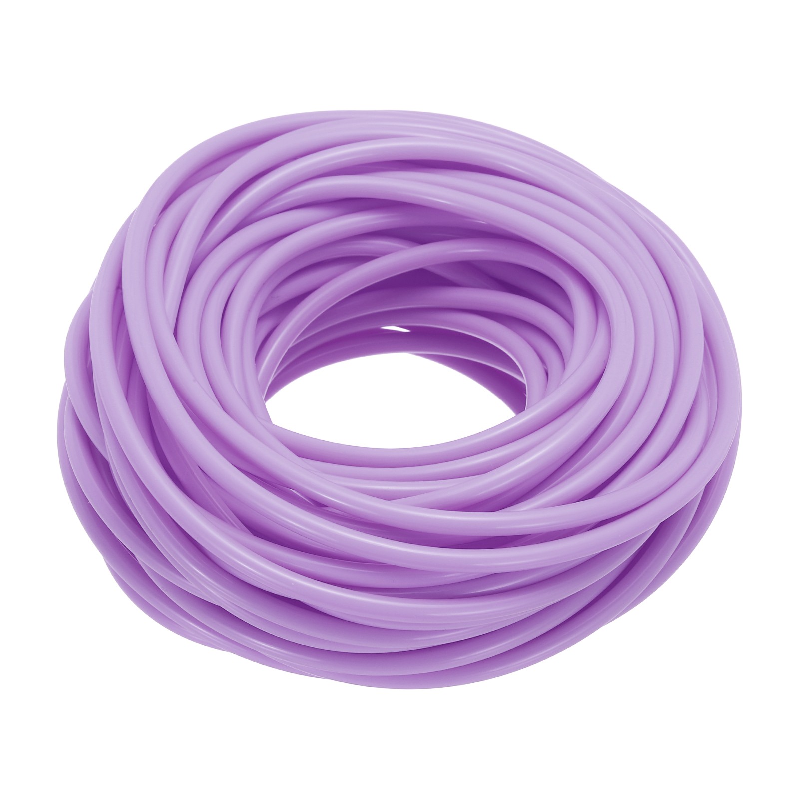 4mm 16yards Hollow Pipe Rubber Cords Tubing Silicone Pipes, Light Purple