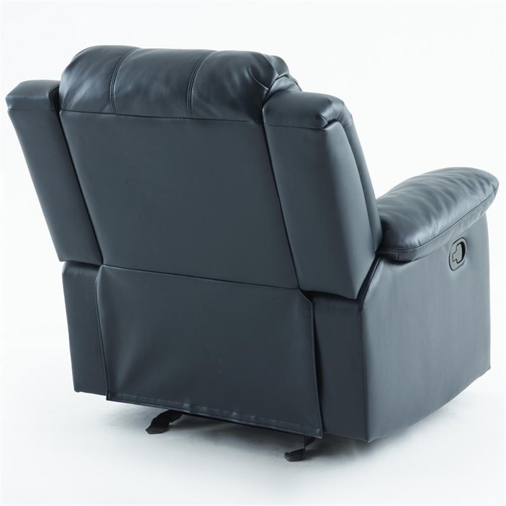 Comfort Pointe Clifton Faux Leather Glider Rocker Recliner in Midnight Blue