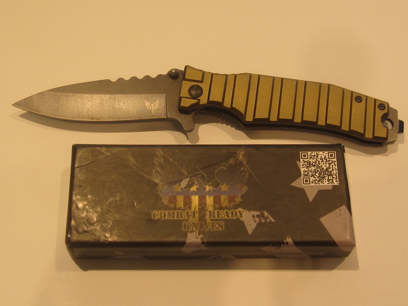 Combat Ready Knives Olive Drab Bomber Knife Spring Assist 00045
