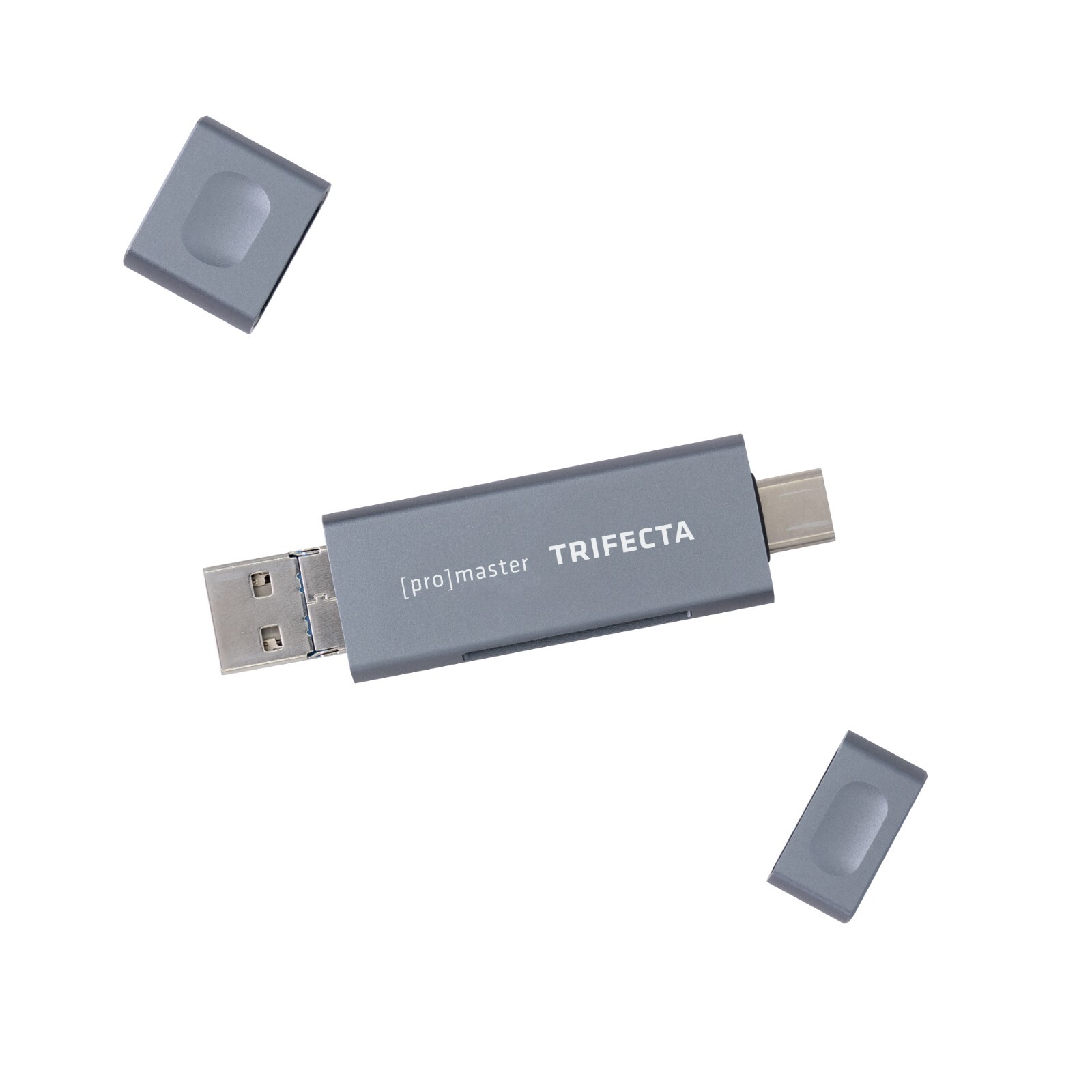 ProMaster Trifecta UHS-I Card Reader SD & Micro SD USB-A, USB-C & Micro-B #72409