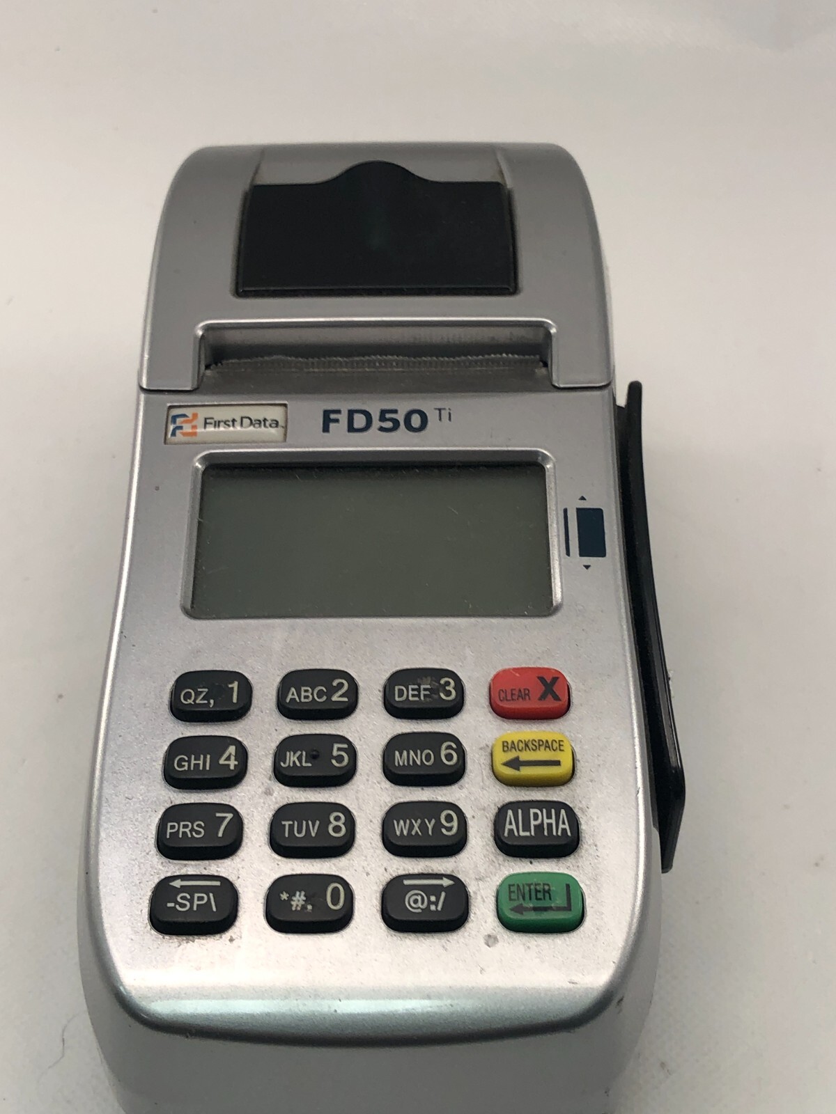 First Data Fd50 Ti Set Credit Card Terminal Reader Scanner