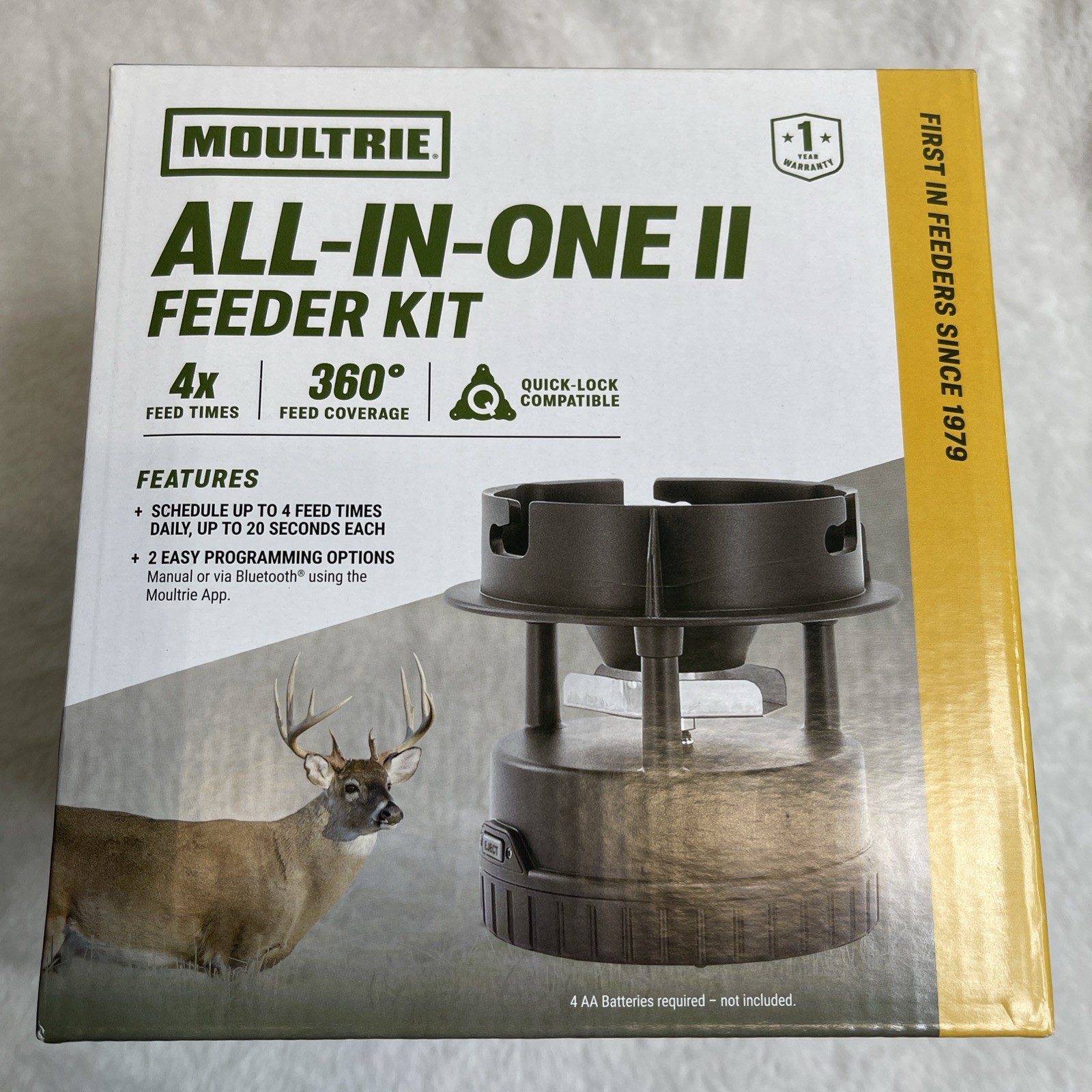 Moultrie All-in-One II Deer Feeder Kit Quicklock Adapter Fits Most 4x Feed Times