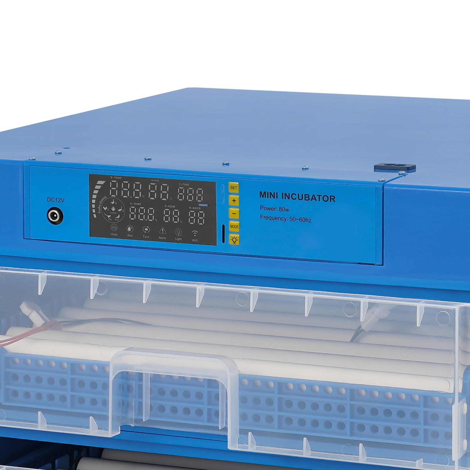 Automatic Egg Incubator 256 Eggs Blue Digital LED 110V 12V Poultry Hatcher