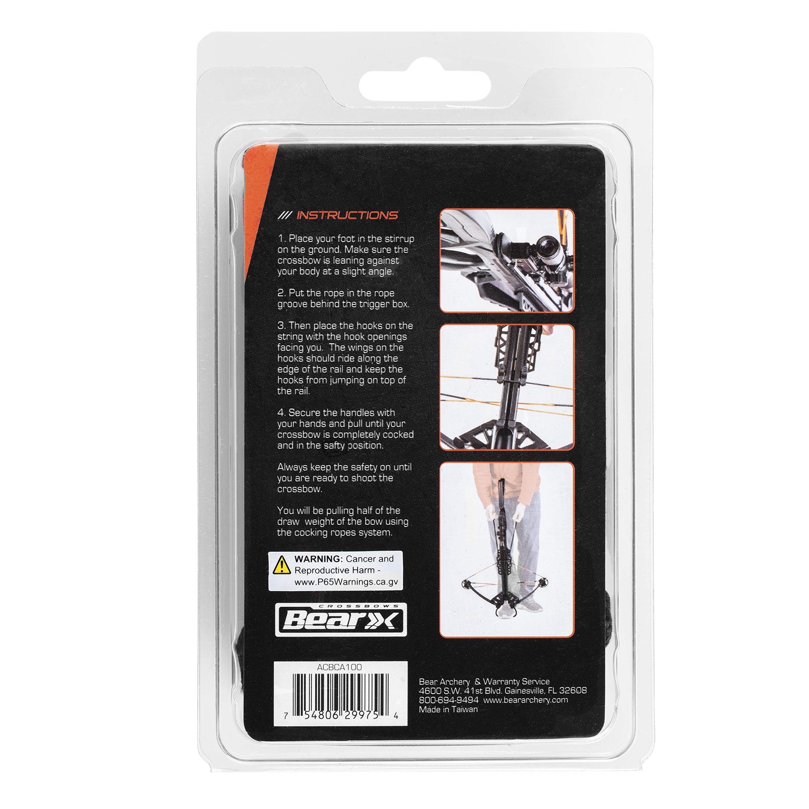 BEARX Crossbow Rope Cocking AID, Black, One Size