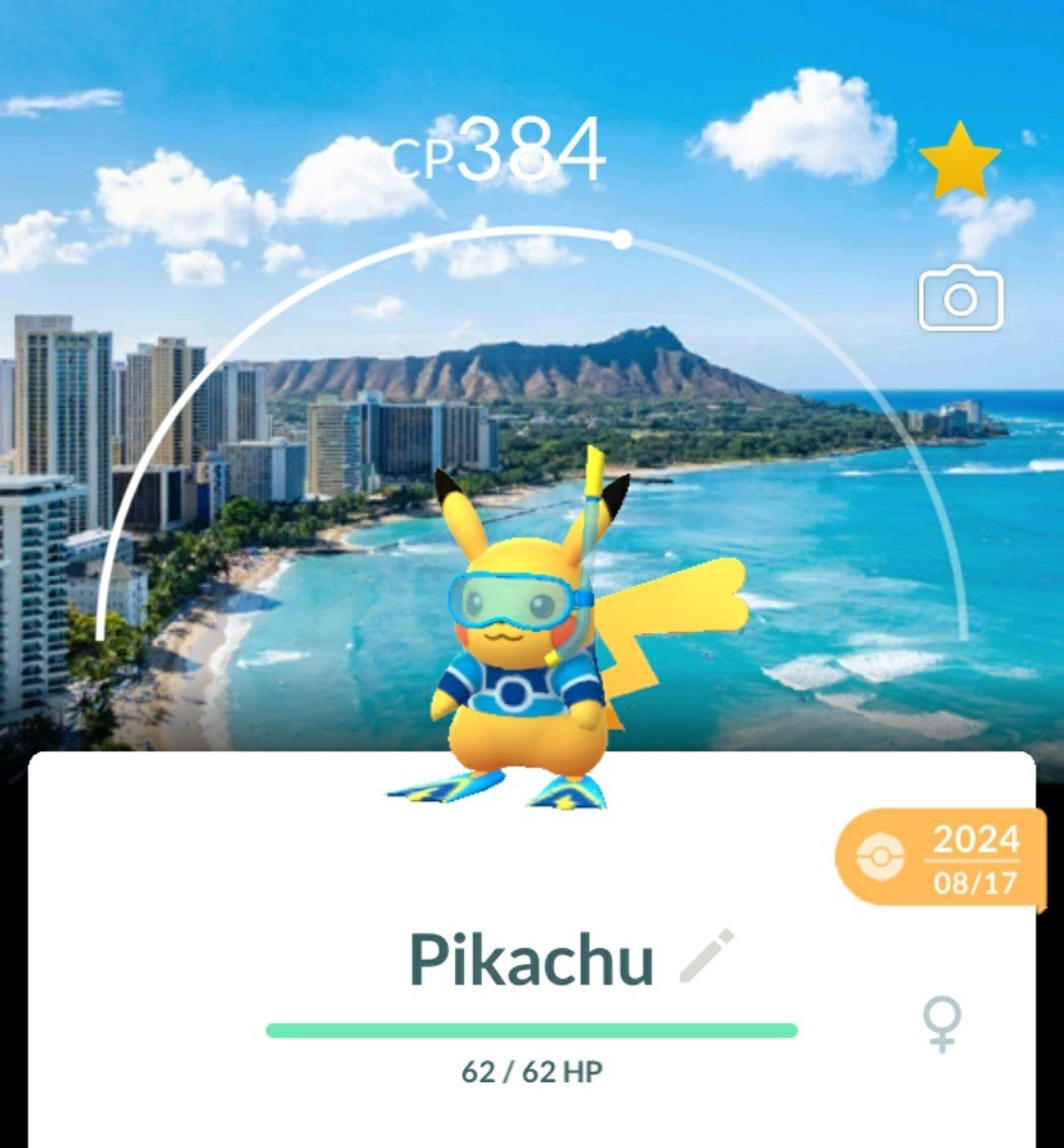 Pokemon Trade Go - Scuba Pikachu | Hawaii Background