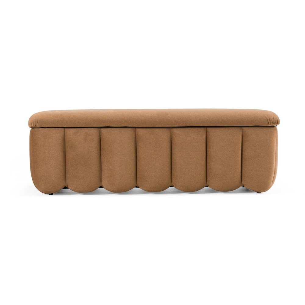 Modrest Harris - Modern Brown Fabric Bench w/ Storage
