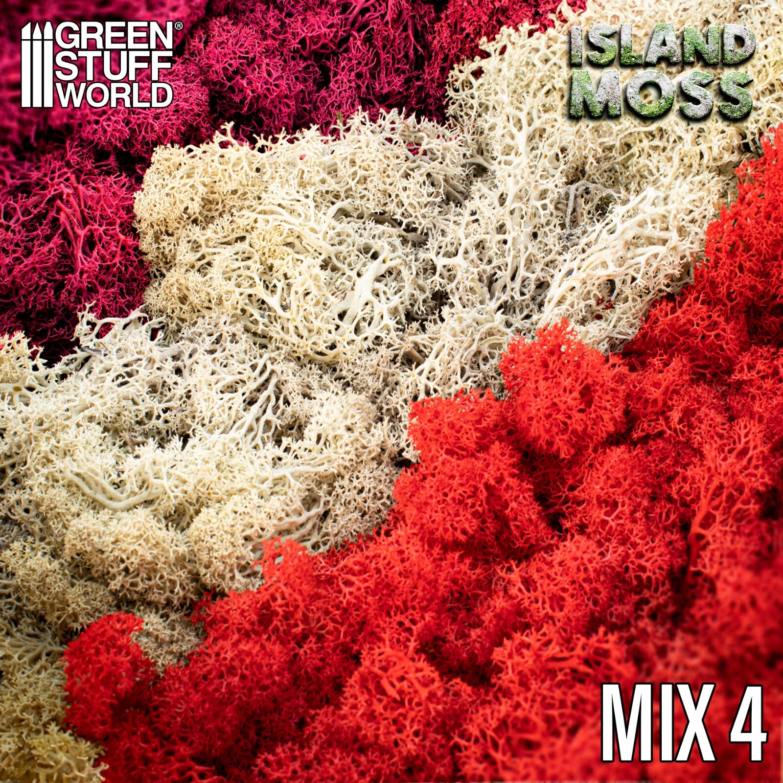 Islandmoss - Red Fuchsia Gray Mix - Moss - Scenery Lichen Landscape