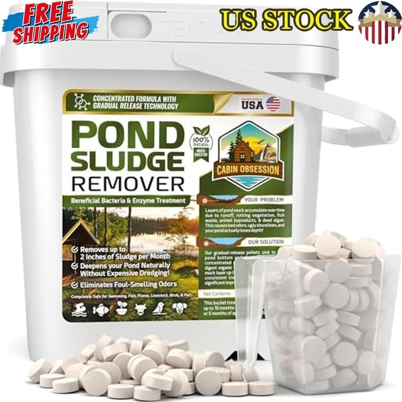 5lb Pond Sludge Remover Enzymes Natural Treatment Cleaner Ponds Made in USA