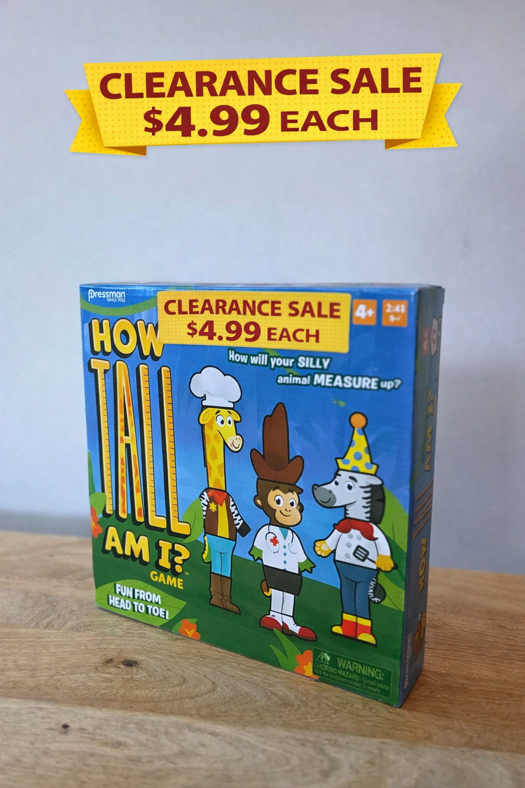 NEW How Tall Am I? Kids Board Game Fun Measurement Game Ages 4+ CLEARANCE