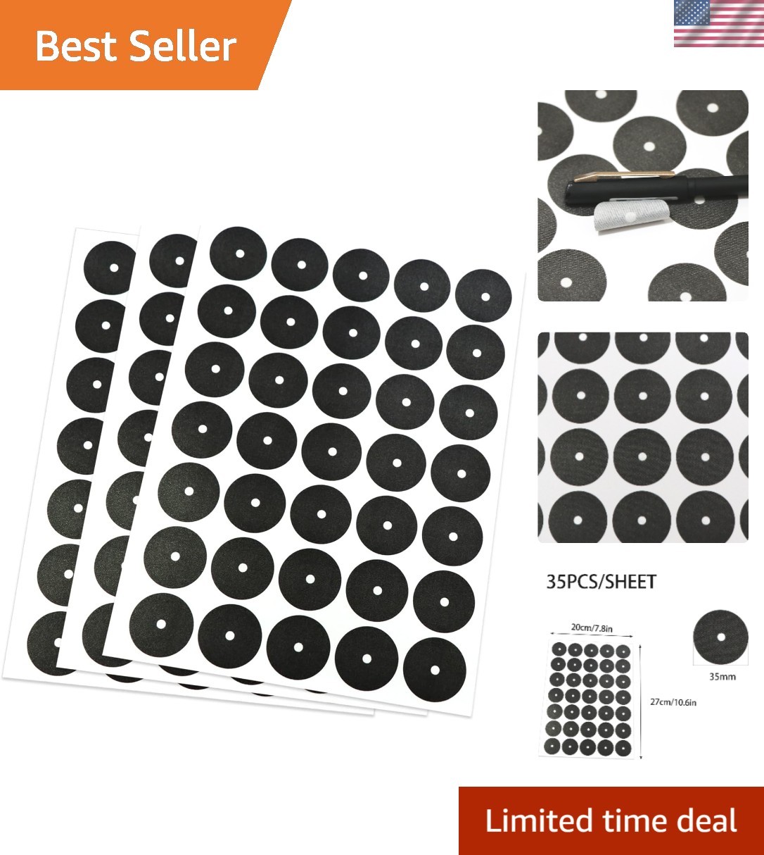 Quick Application Pool Table Position Stickers - 3 Sheets of 35 Markers