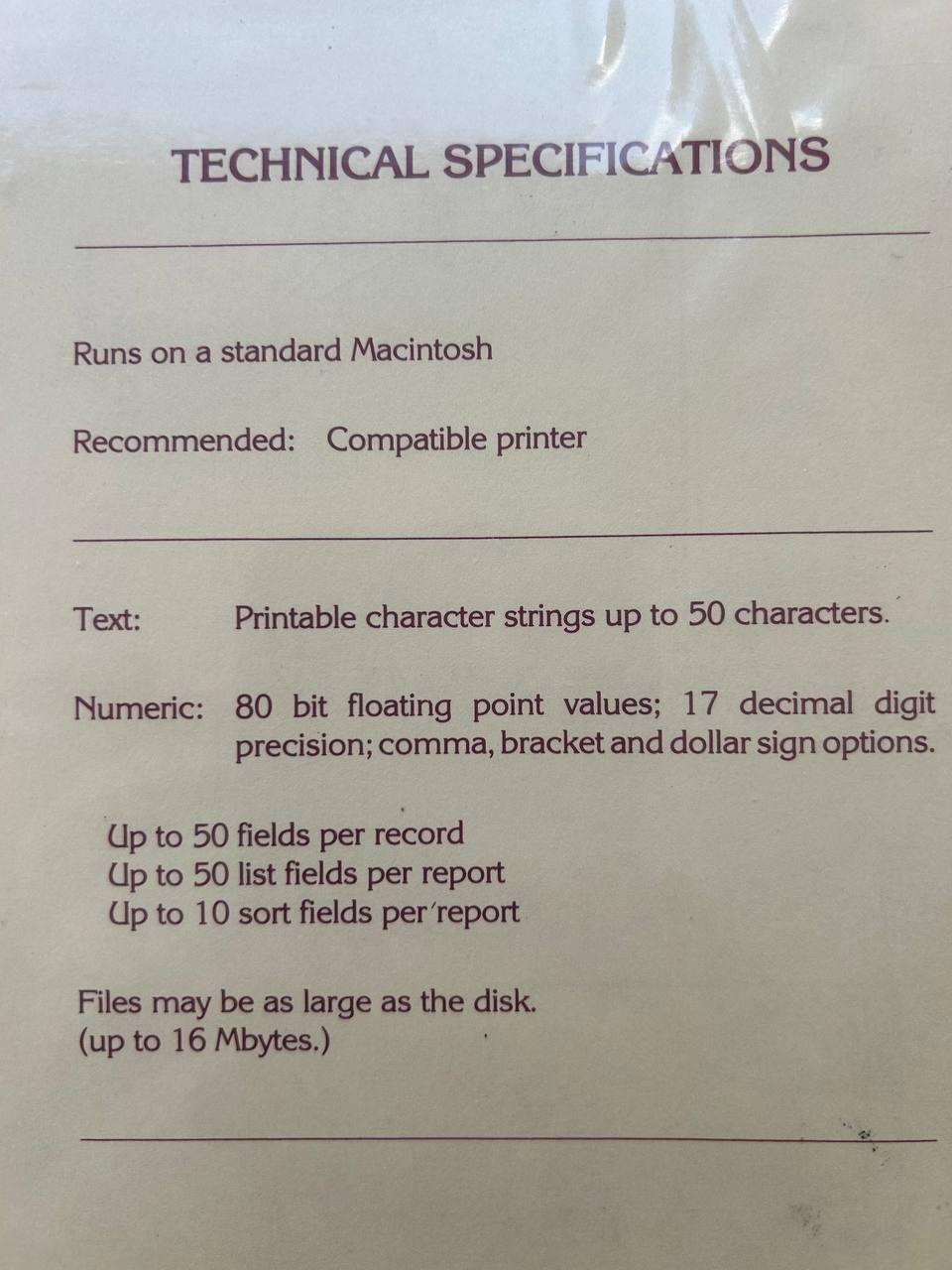 Vintage 1st BASE Relational Database System for Apple Macintosh Software