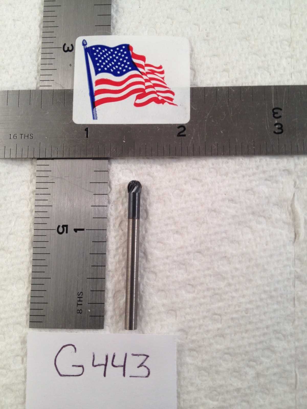 1 NEW FALCON / SGS 1/8" SHANK CARBIDE BURR. SD-52 SINGLE CUT. BALL. CTD (G443)