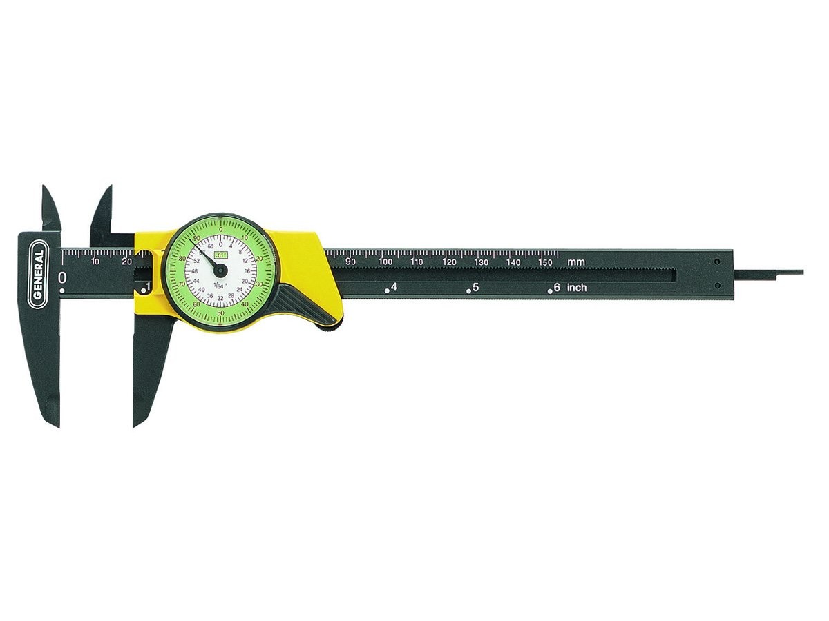 142 Plastic Dial Caliper, 0-6" Range, .01" & 1/64"