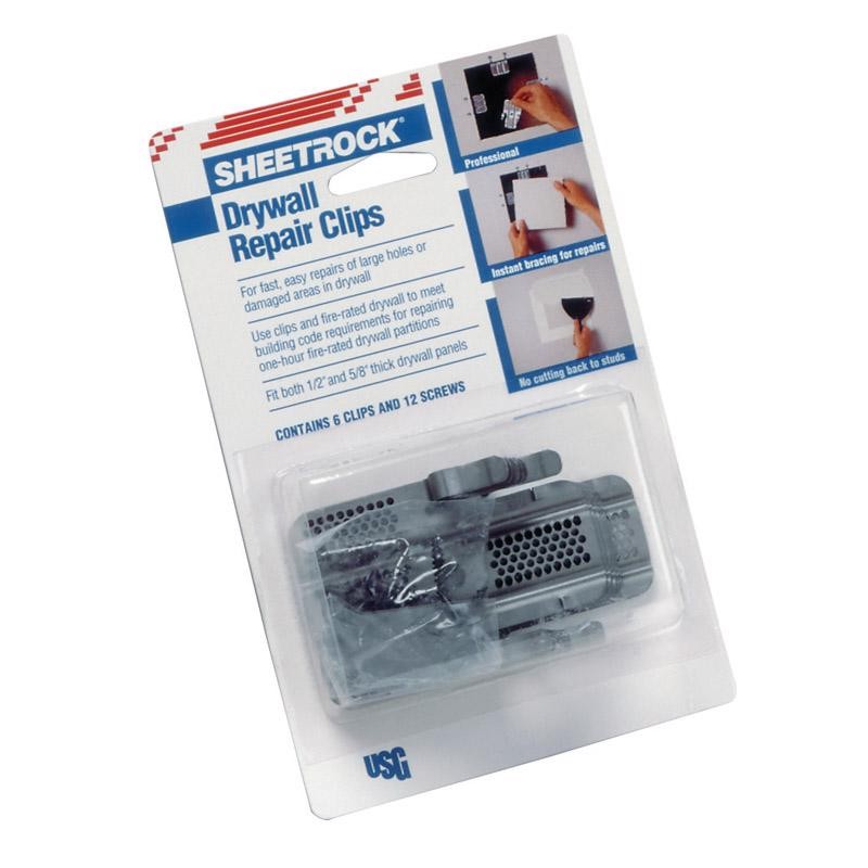 Sheetrock 380161 White Reinforced Metal Drywall Repair Clip 1.88 ft. x 1.25 in.