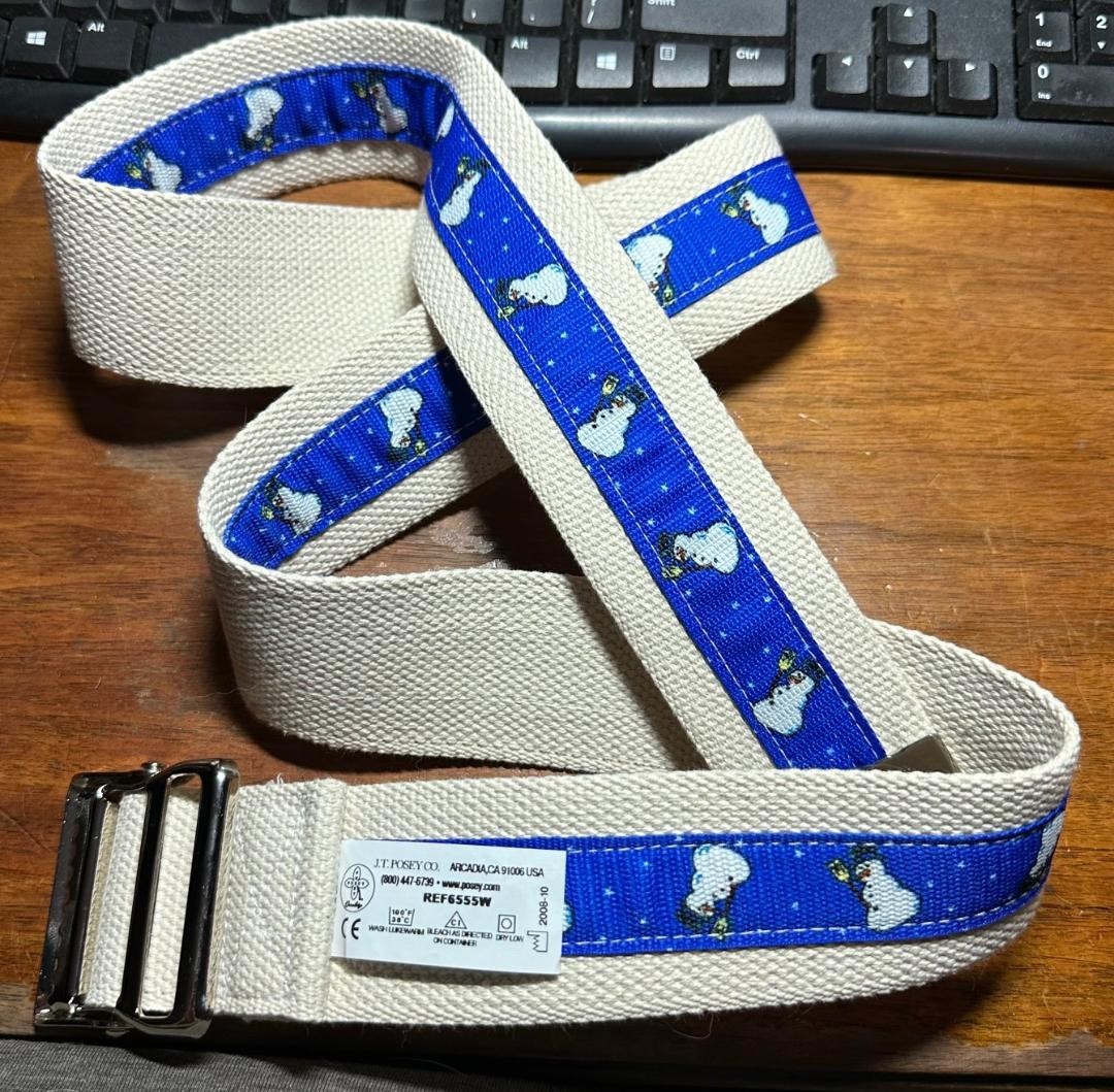 Posey 28"-52" Patient Transfer Gait Belt Medical Assist Strap Southwest Snowman