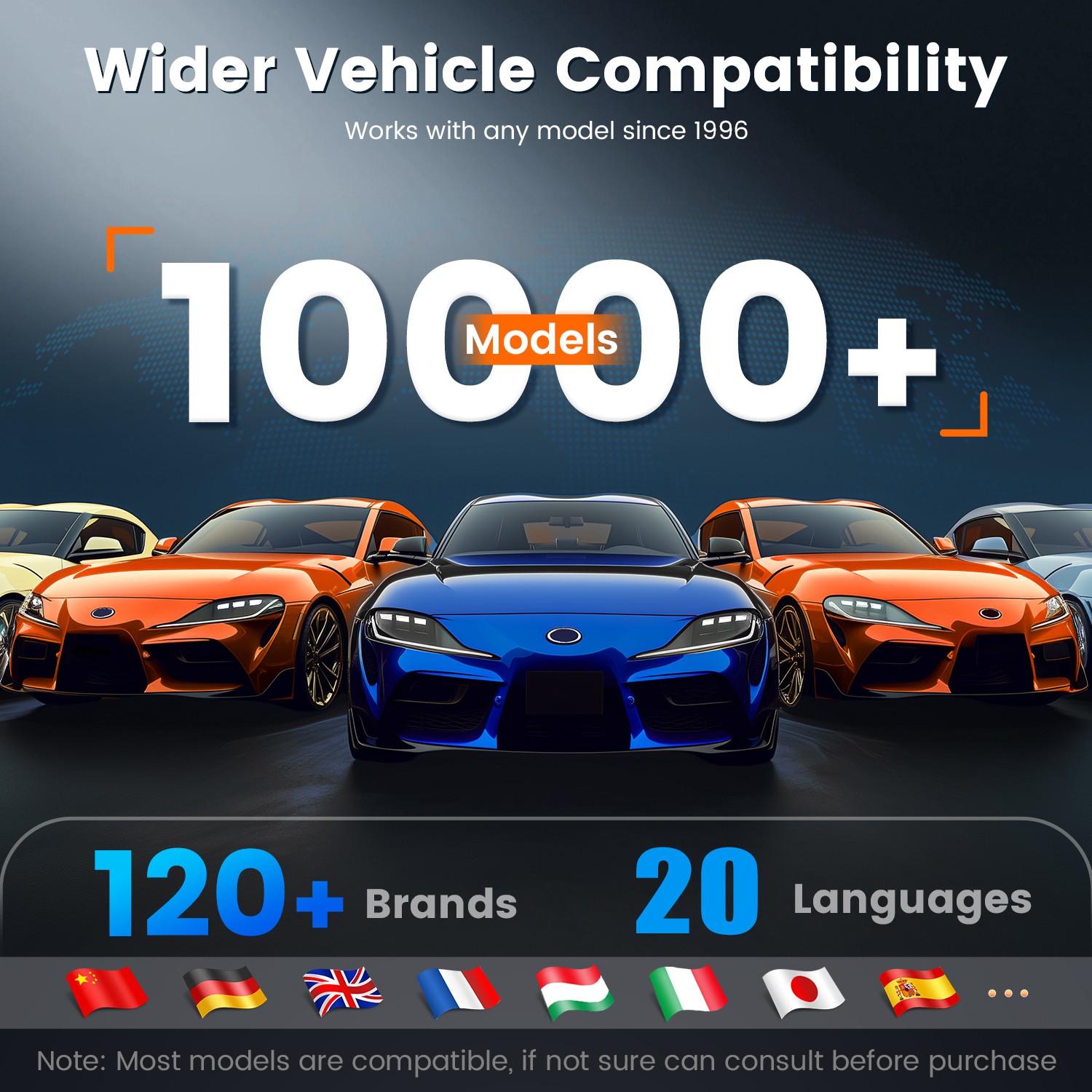 ANCEL DS100 Auto OBD2 Car Diagnostic Scan Tool 7 Resets Throttle Relearn Tablet