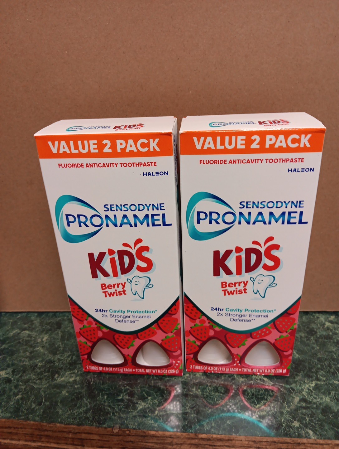 4 pack Sensodyne Pronamel Kids Berry Twist Fluoride Toothpaste 4.0 oz 7/2027