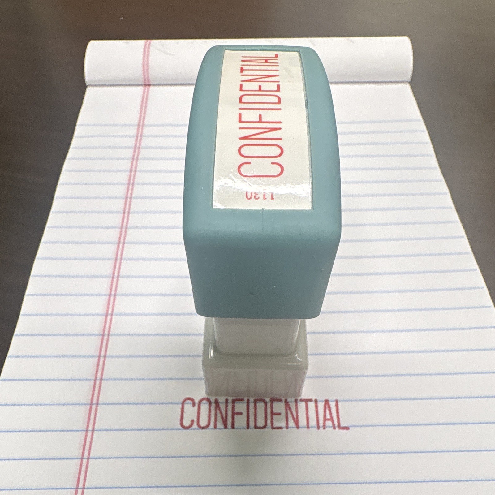 Xstamper 1130 CONFIDENTIAL Pre-Inked Self-Inking Stamp Red Ink Re-Inkable